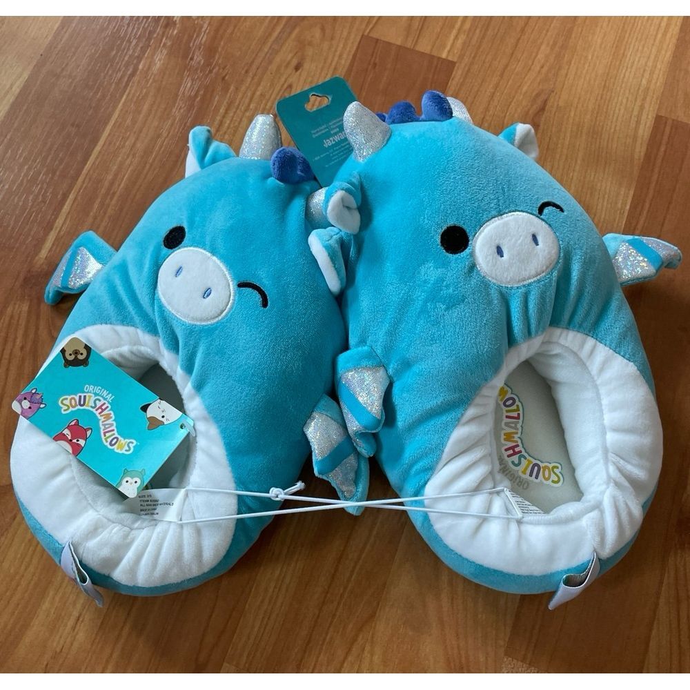 Squishmallow Slippers Tatiana The Dragon Squishy Size 2/3 Kids